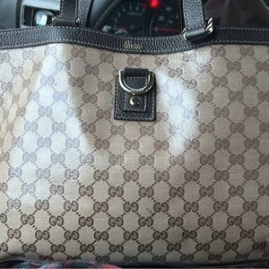 Gucci leather tote bag